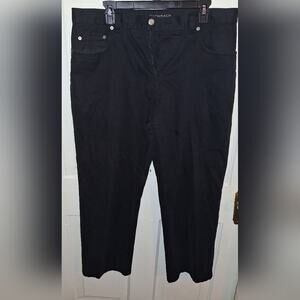 Men's Bachrach Wide Leg Black Dress Pants Size 36 Office Careerwear Casual Guest